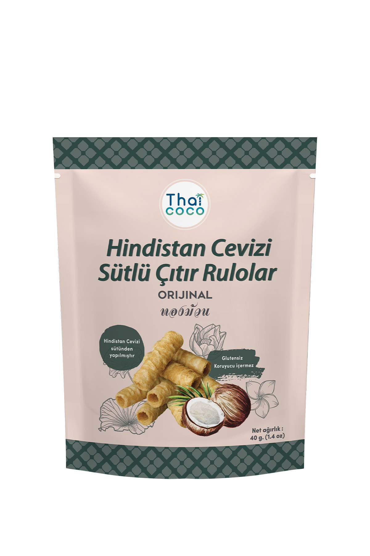Glutensiz Hindistan Cevizi Kraker Ruloları 40 gr