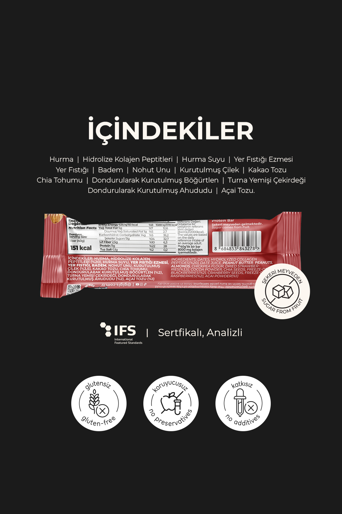 12'li Açai Orman Meyveli Kolajenli Protein Bar Paketi