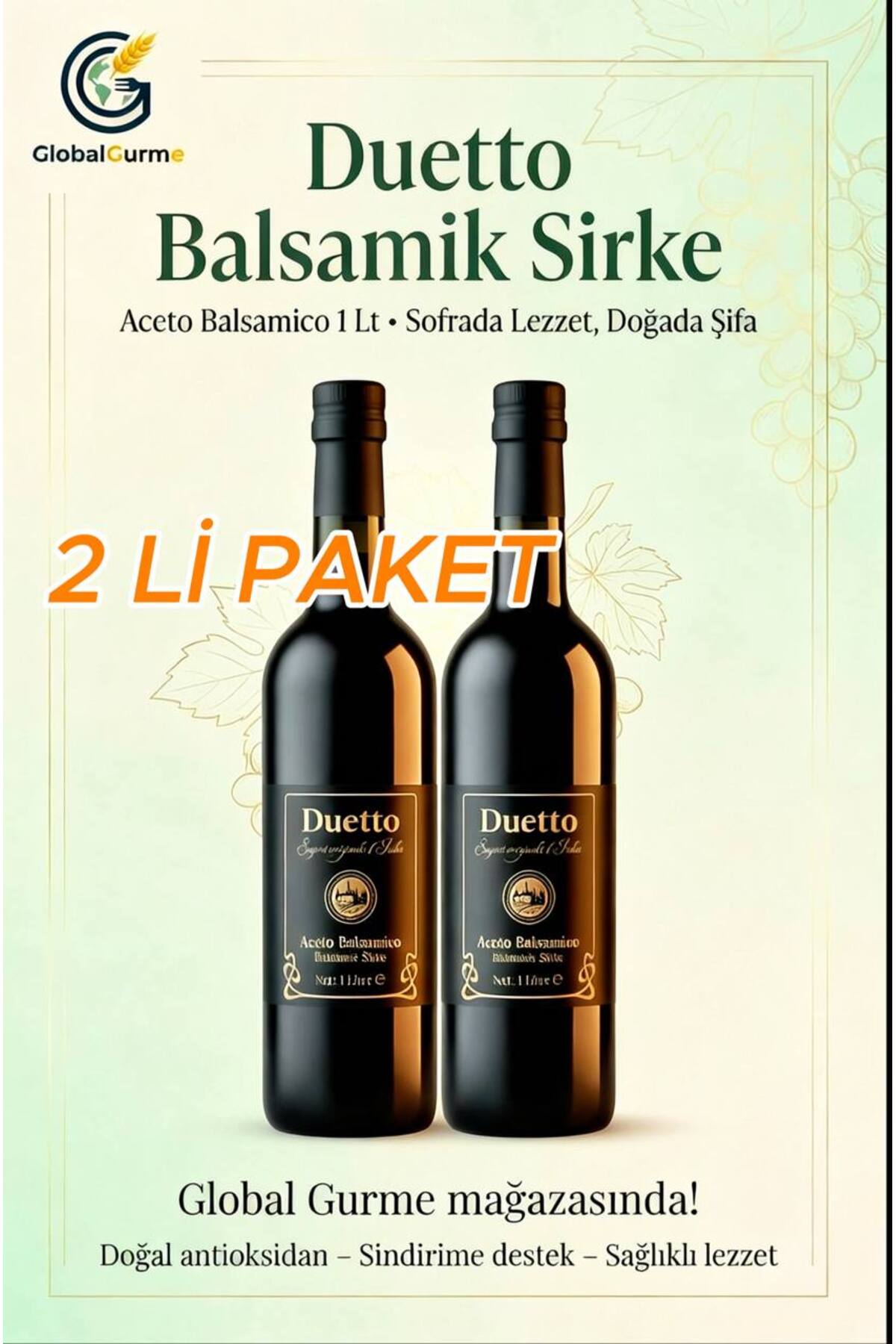 Balsamik Sirke (Aceto Balsamico italyan balzamik sirke ) 1 Lt x 2 Adet – İkili Paket