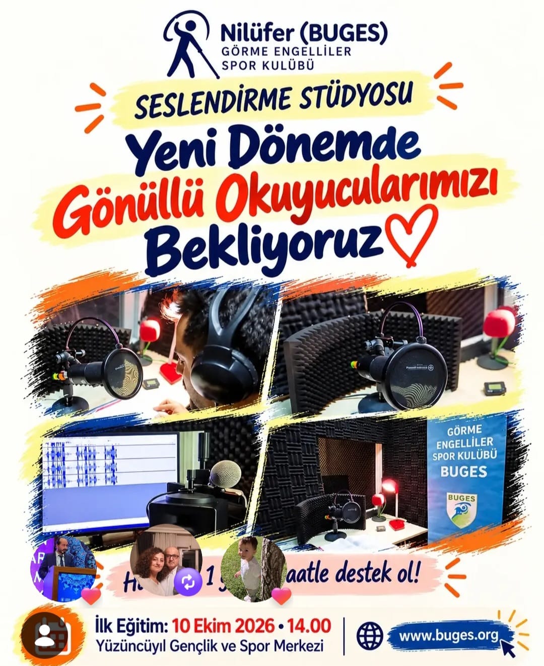 Seslendirme Stüdyosunda gönüllü okuyucu eğitimi